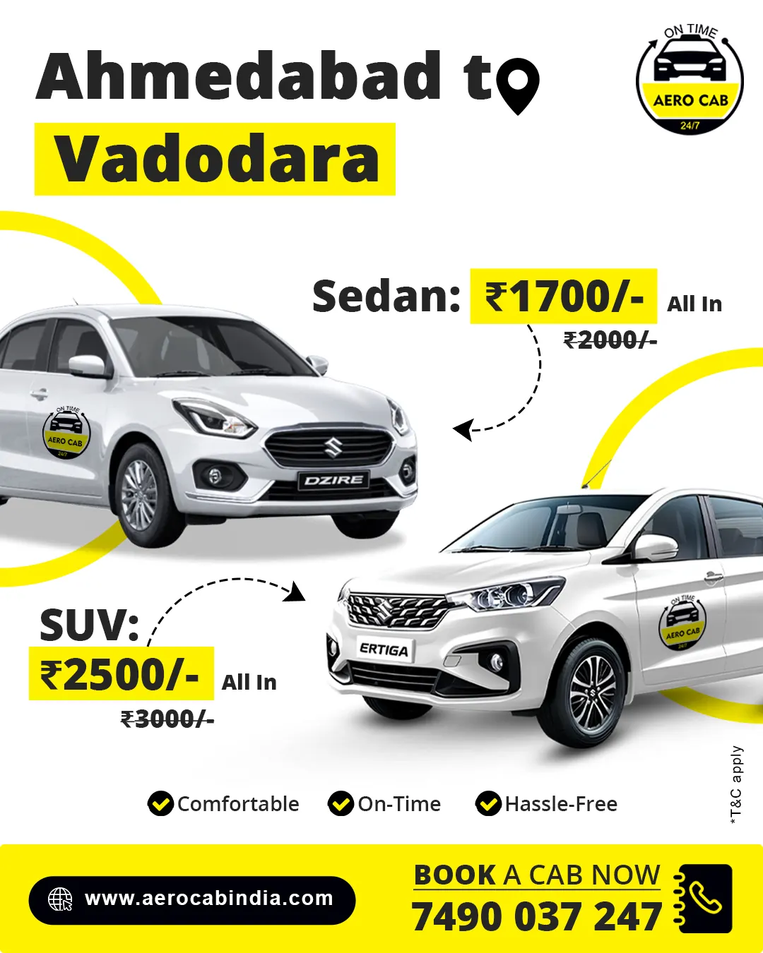 Vadodara to Ahmedabad Airport